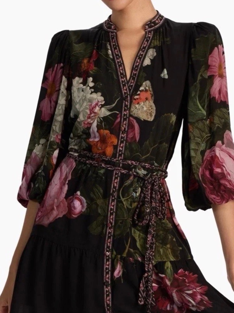 Alice + Olivia Be Still Floral Antonette Mini Dress Sz 8 Nwt